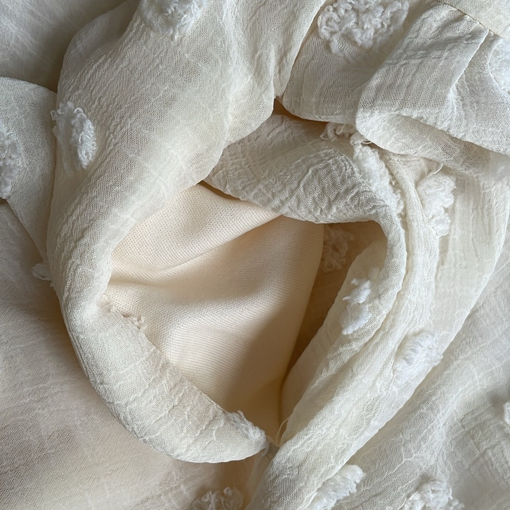 Listicle Cream Swiss Dot Mini Dress - Picture 8 of 9